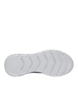 Sapatilhas Skechers Bobs Flex Waterproof azul para mulher.