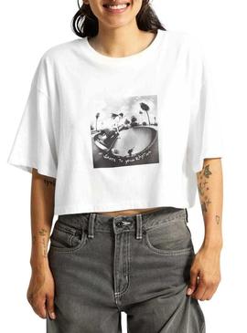 Camiseta Vans Rhythm branca para mulher.