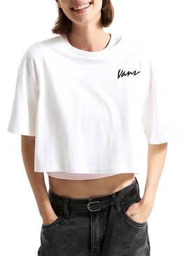 Camiseta Vans Script branca para mulher.