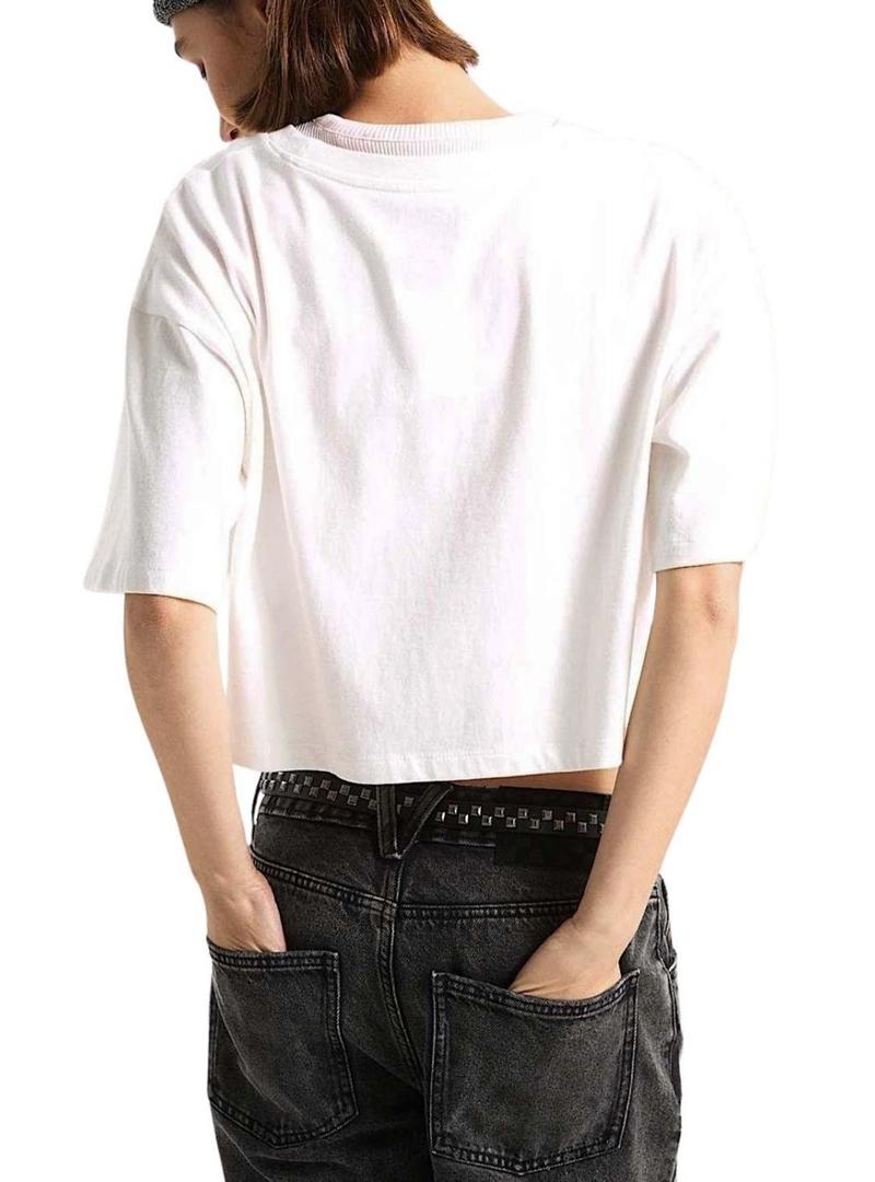 Camiseta Vans Script branca para mulher.