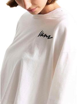 Camiseta Vans Script branca para mulher.