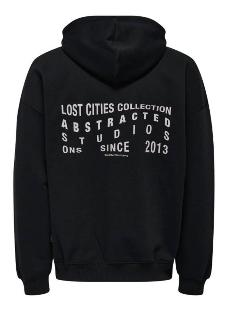 Moletom Only and Sons Lost Cities preto para homem