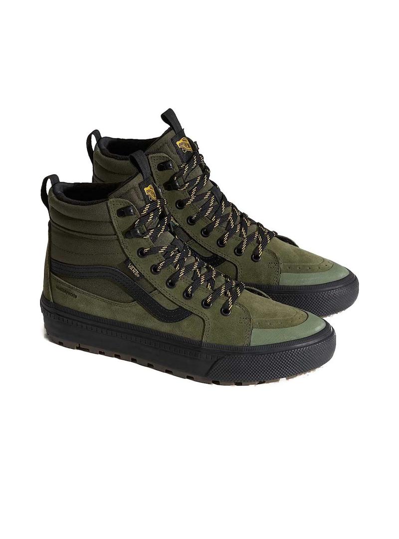 Sapatos Vans Sk8-Hi Waterproof verde para homem.