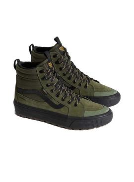 Sapatos Vans Sk8-Hi Waterproof verde para homem.