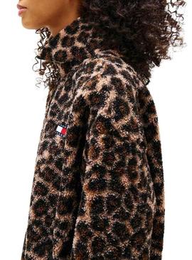 Jaqueta Tommy Jeans Teddy de leopardo para mulher.