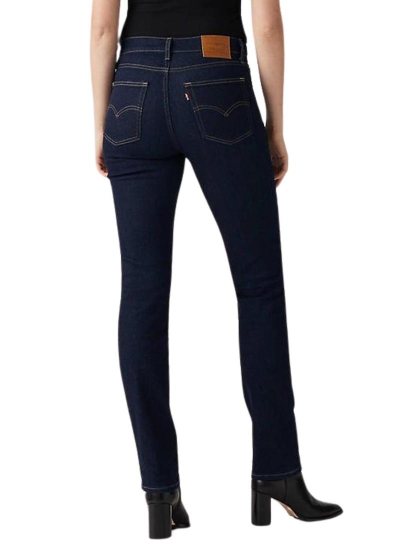 Calça jeans Levis 724 denim escuro para mulher.