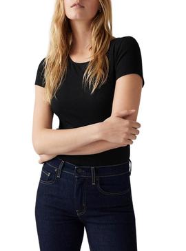 Calça jeans Levis 724 denim escuro para mulher.