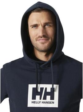 Moletom Helly Hansen HH Box azul marinho para homem.