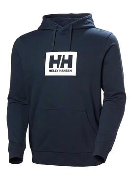 Moletom Helly Hansen HH Box azul marinho para homem.