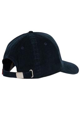Boné Superdry Graphic Cord Trucker em veludo cotelê azul marinho.
