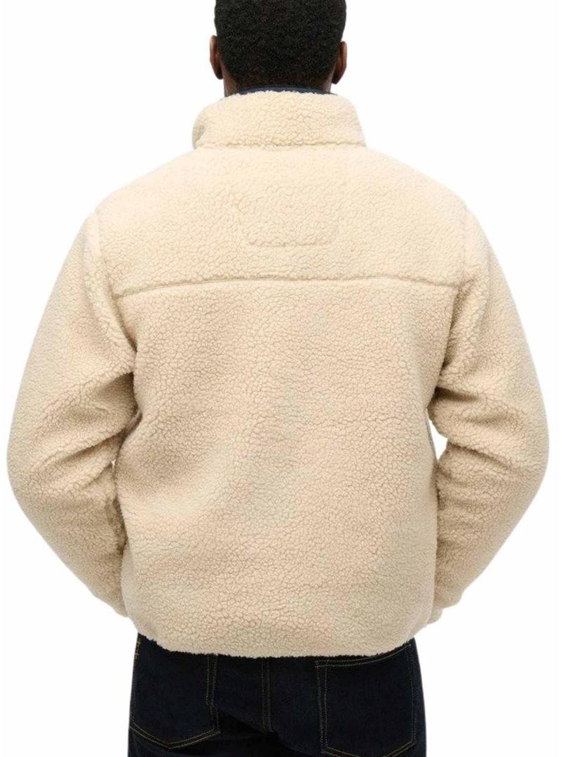 Polar Superdry Vintage Retro Full Zip bege para homens