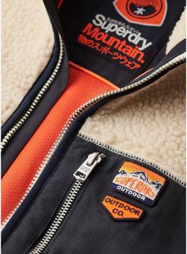 Polar Superdry Vintage Retro Full Zip bege para homens