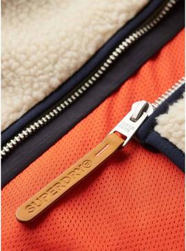 Polar Superdry Vintage Retro Full Zip bege para homens