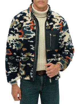 Polar Superdry Printed Fleece Zip estampado multicolor para homem.