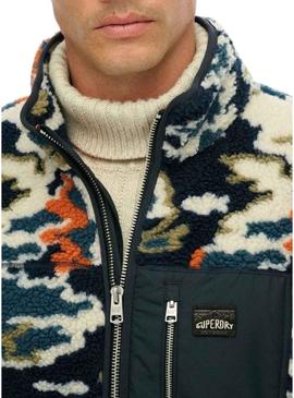 Polar Superdry Printed Fleece Zip estampado multicolor para homem.