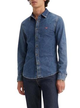 Camisa Levis Battery azul para homem.