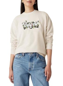 Moletom Levis Everyday bege para mulher.