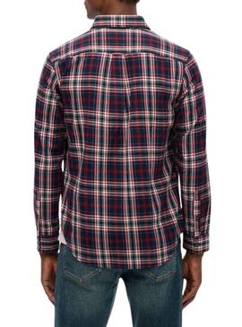 Camisa Superdry Vintage Check xadrez azul marinho para homem