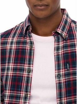 Camisa Superdry Vintage Check xadrez azul marinho para homem