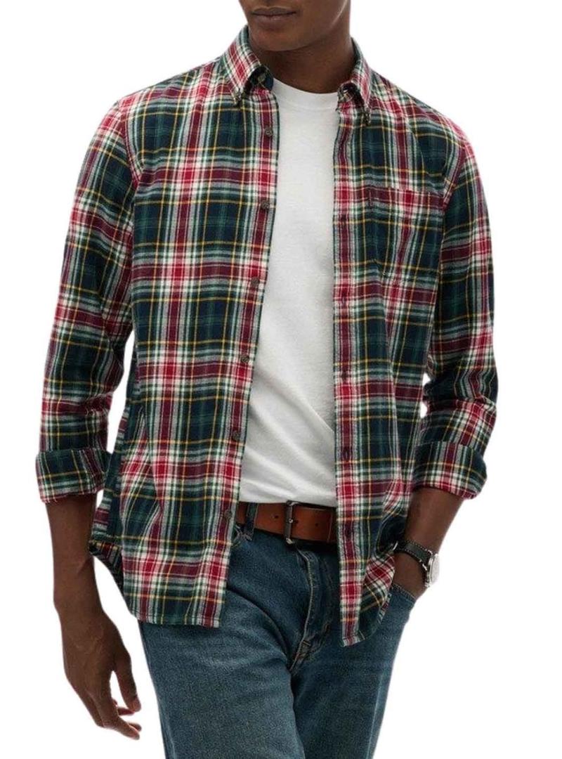Camisa Superdry Vintage Check xadrez verde para homem