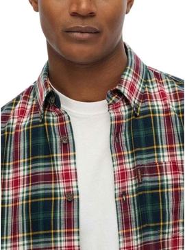 Camisa Superdry Vintage Check xadrez verde para homem