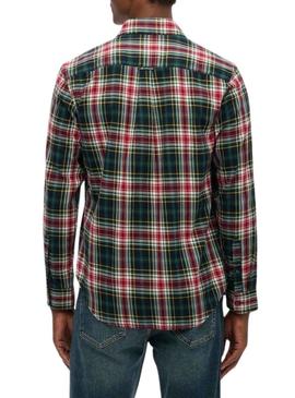 Camisa Superdry Vintage Check xadrez verde para homem