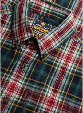 Camisa Superdry Vintage Check xadrez verde para homem