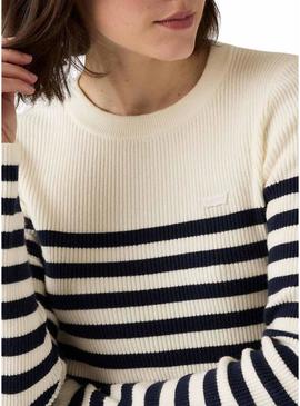 Camisa Levis Adrienne listrada em branco e azul para mulheres