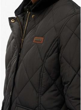 Jaqueta Superdry Cord Trimmed Liner preta para mulher.