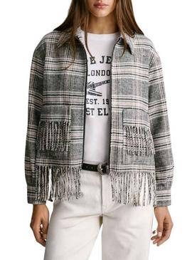 Jaqueta Pepe Jeans Talani cinza e rosa para mulher