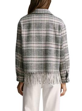 Jaqueta Pepe Jeans Talani cinza e rosa para mulher