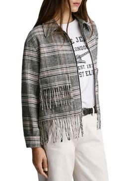 Jaqueta Pepe Jeans Talani cinza e rosa para mulher
