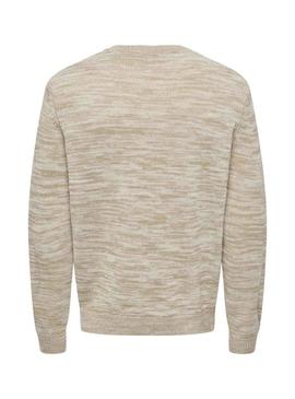 Apenas devolva Jersey Only and Sons Trak bege para homem.