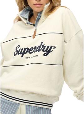 Moletom Superdry Country Club Loose bege para mulher