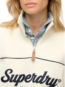 Moletom Superdry Country Club Loose bege para mulher
