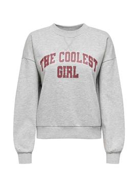 Moletom Only Onjo cinza para mulher