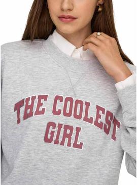 Moletom Only Onjo cinza para mulher
