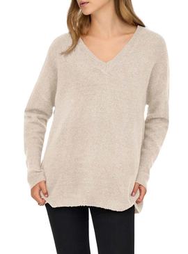 Camisola de malha Only Talio bege para mulher