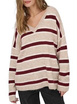 Camisola de malha listrada Only Talio para mulher.