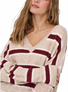 Camisola de malha listrada Only Talio para mulher.