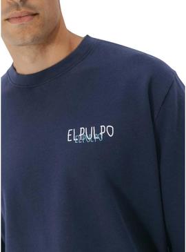 Moletom El Pulpo logo azul para homem.