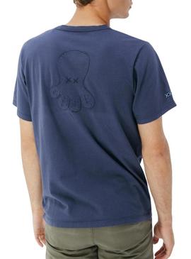 Camiseta El Pulpo logotipo azul para homem