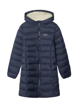 Casaco acolchoado azul marinho Pepe Jeans para menina