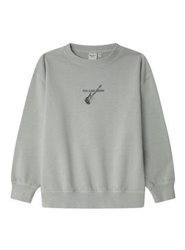 Moletom Pepe Jeans Gyo cinza para menino.