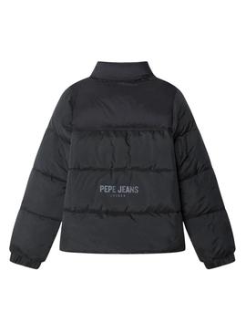 Casaco acolchoado Pepe Jeans Cash preto para criança.