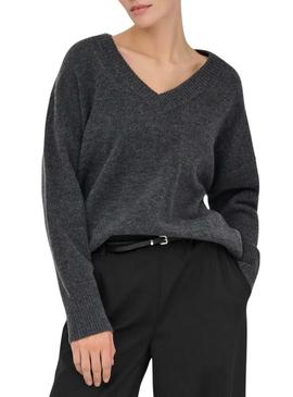 Camisola Only Mari cinza escuro para mulher.