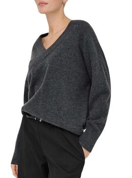 Camisola Only Mari cinza escuro para mulher.