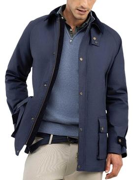 Parka El Ganso de veludo cotelê azul marinho para homem.