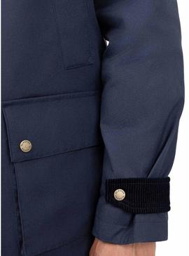 Parka El Ganso de veludo cotelê azul marinho para homem.