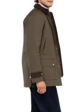 Parka El Ganso com gola de veludo verde para homem